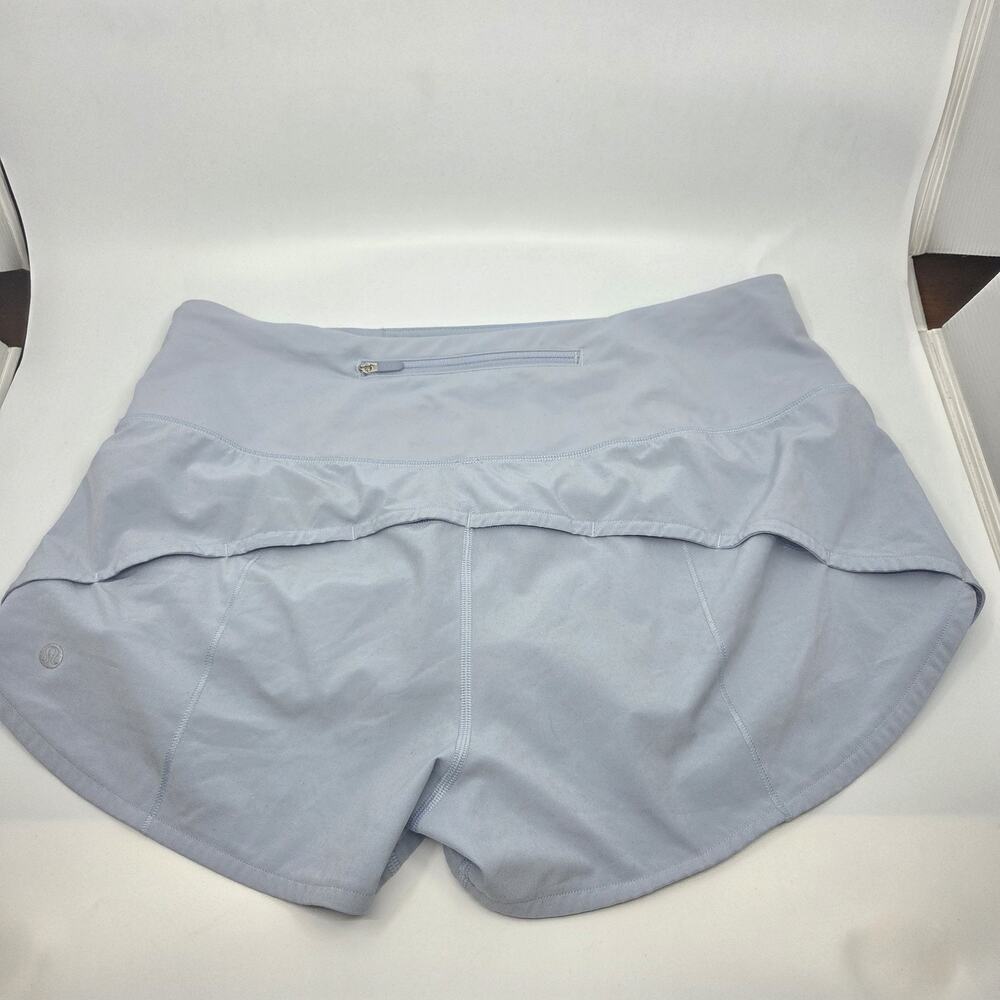 Lululemon Hotty Hot Shorts Women's Size 10 Light Blue Lined Running Athletic Zip